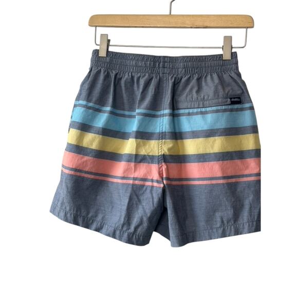 Chubbies Retro Set Faded Blue Heather with Stripes Men's Small 5.5" Swim Trunks - Picture 5 of 7
